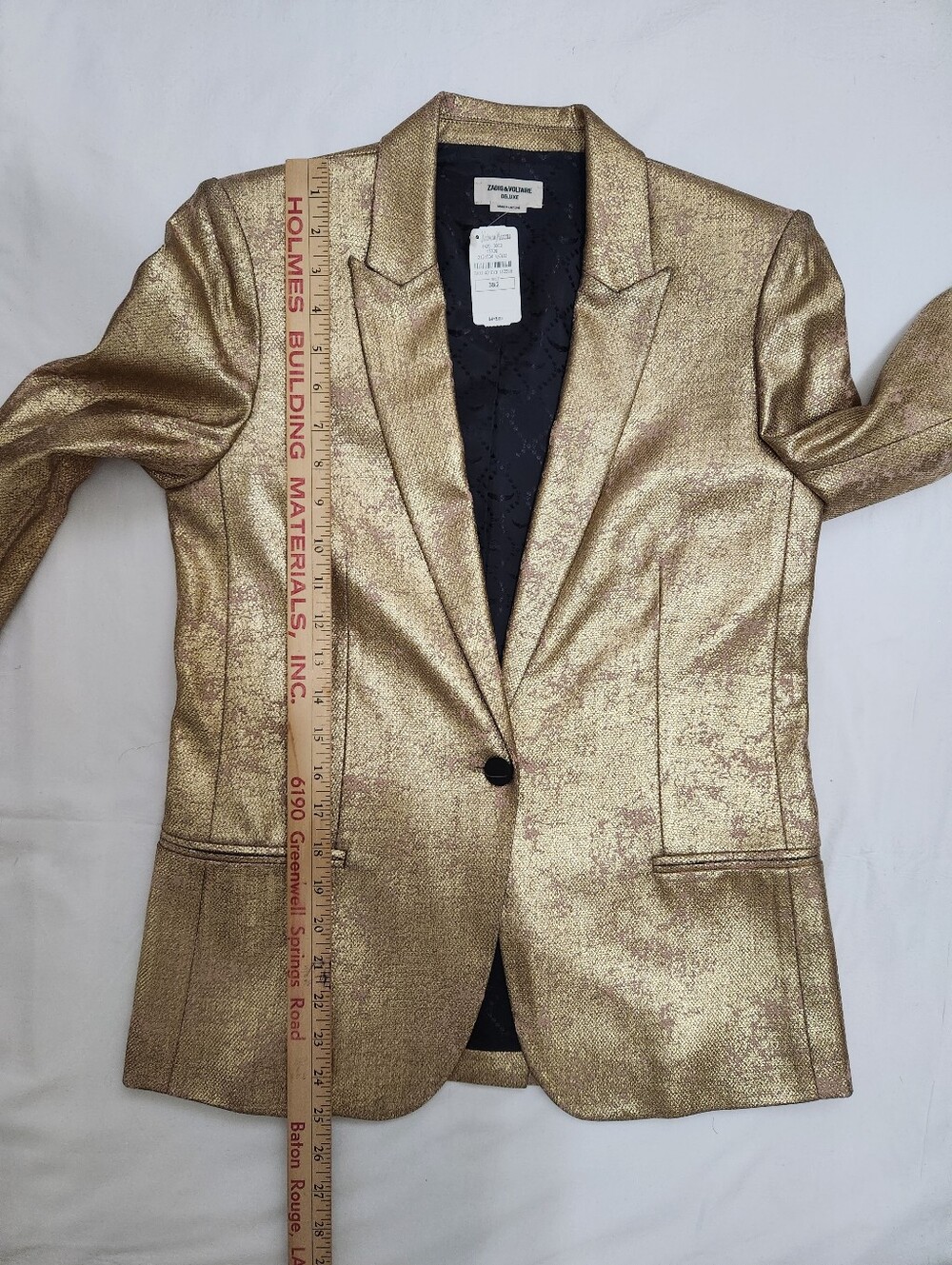 Zadig and Voltaire Gold Metallic Women's Blazer/Party Jacket - Picture 13 of 13